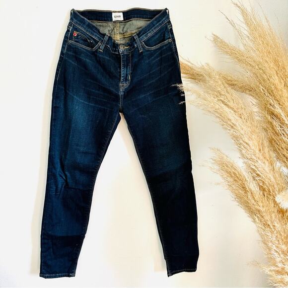 HUDSON Krista High Rise Medium Distressed Blue Wash Super Skinny Denim Jeans 30 - Picture 2 of 10